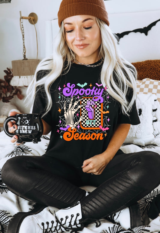 GLOW IN THE DARK Spooky Season Black T