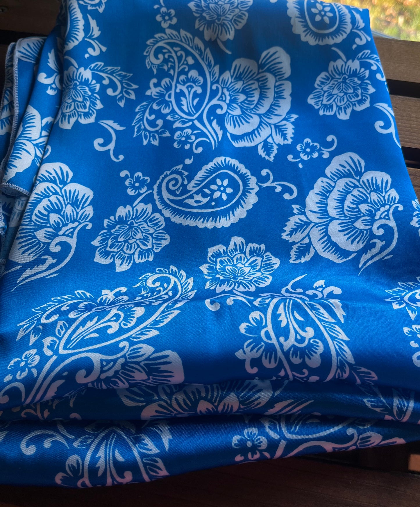 Adult blue paisley